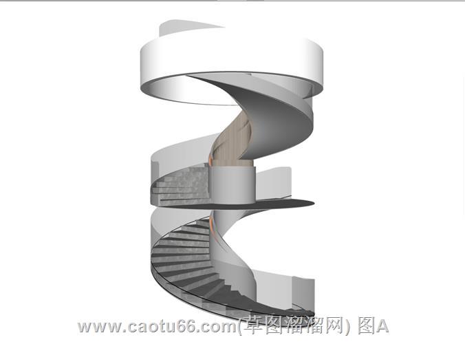 旋转楼梯螺旋梯SU模型