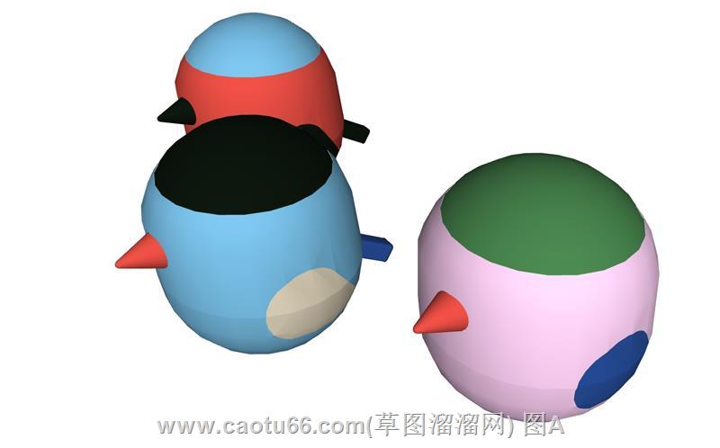 木质小鸟装饰品SU模型