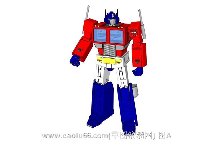 擎天柱积木汽车人SU模型