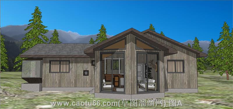 山村木屋住宅民宿SU模型