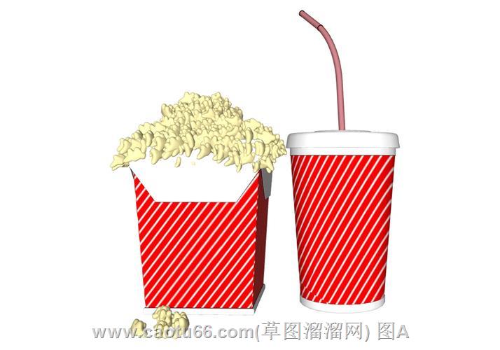 爆米花饮料SU模型