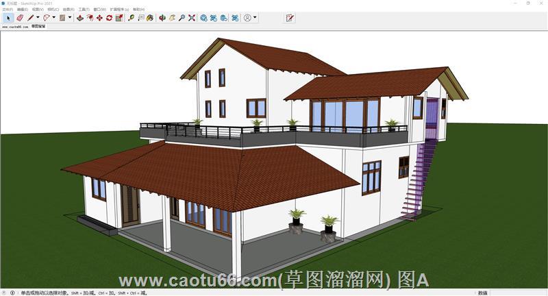 坡屋顶房屋住宅SU模型