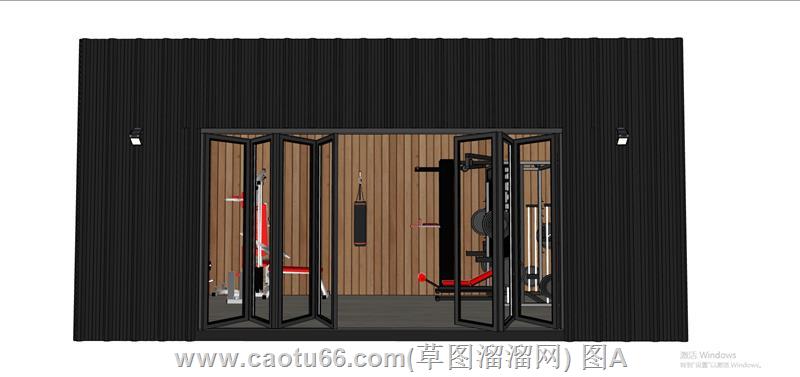 健身器材沙袋举重SU模型