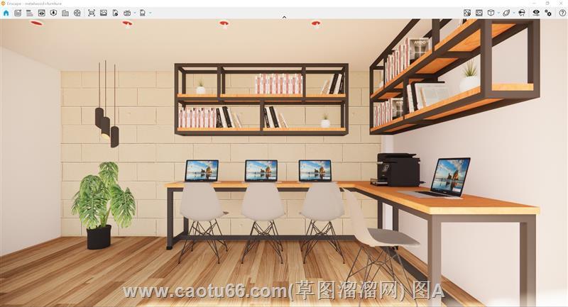 工业风办公室SU模型