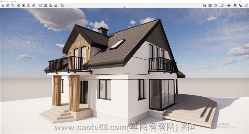 坡屋顶住宅SU模型
