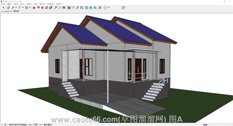 坡屋顶建筑房屋SU模型