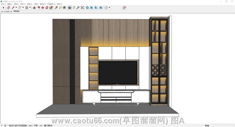 灯带电视柜SU模型