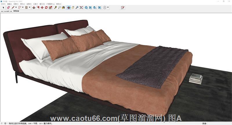 现代床铺SU模型