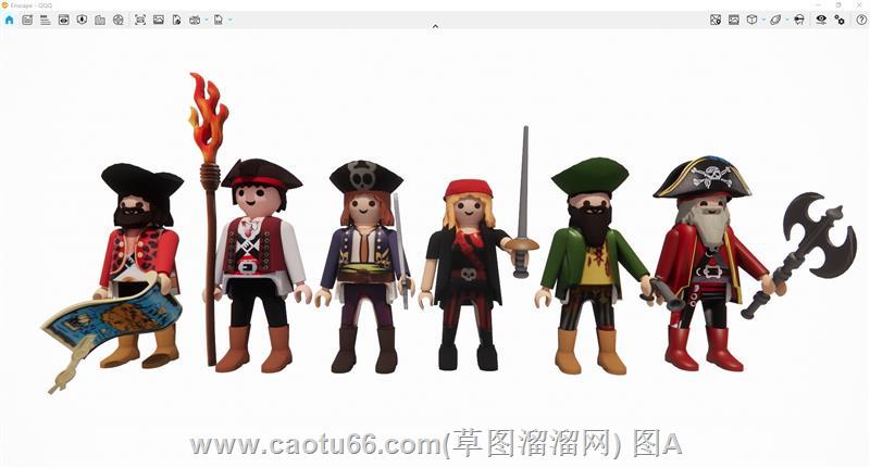 海盗风格的人偶形象SU模型