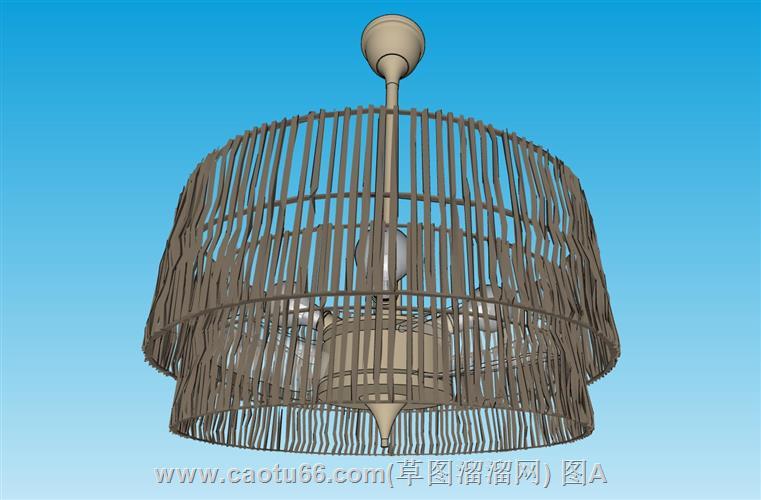 藤制吊灯SU模型