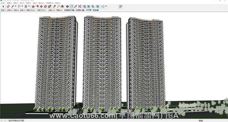 高层小区建筑SU模型