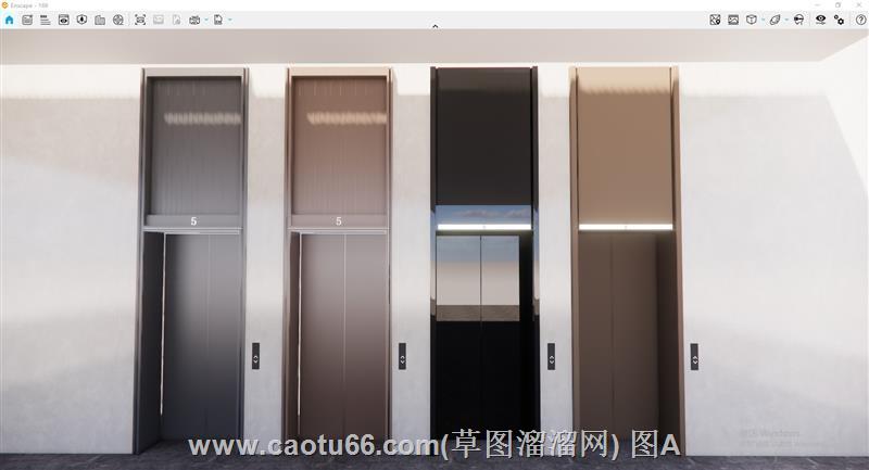 电梯厅电梯门SU模型