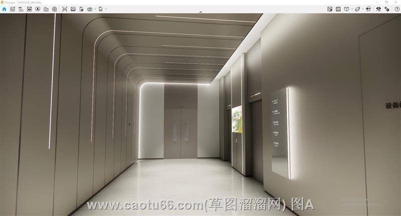 现代电梯厅电梯间SU模型