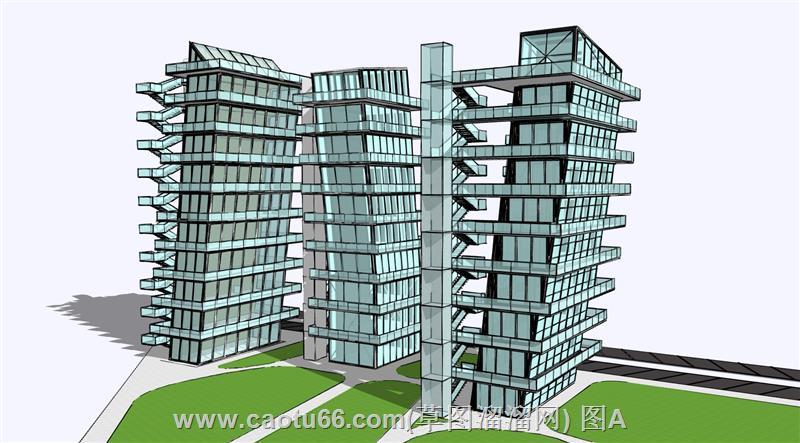 异形玻璃建筑SU模型