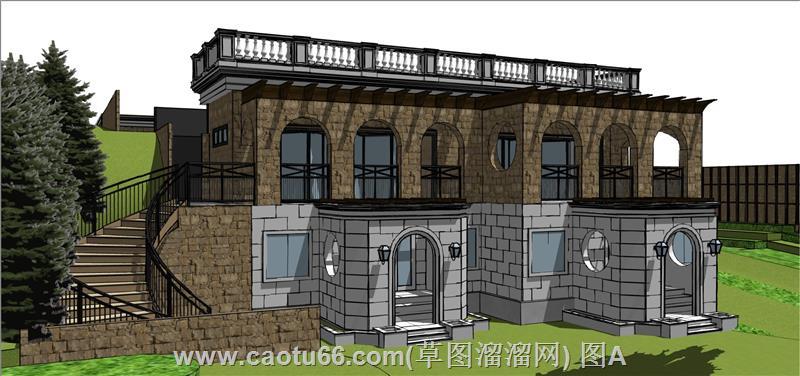 圣文森特别墅住宅SU模型