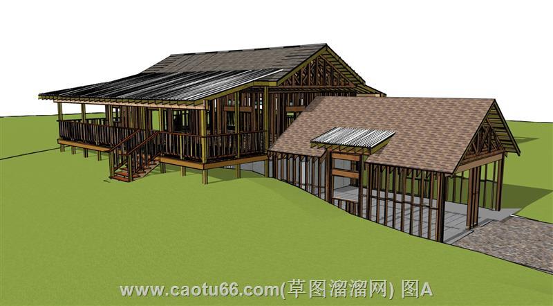 希腊休闲廊亭SU模型