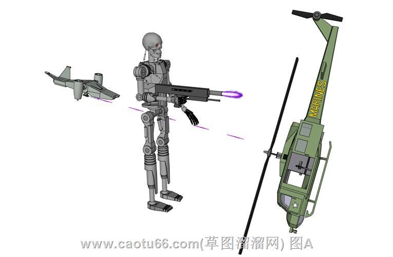 高科技机器人击落印度飞机SU模型