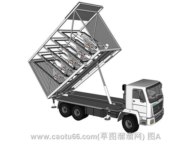 军事无人机发射车SU模型