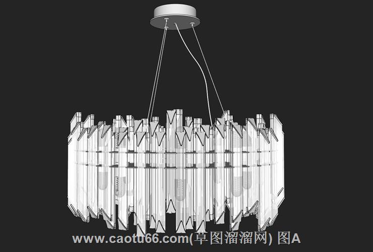 阿鲁巴吊灯水晶灯SU模型