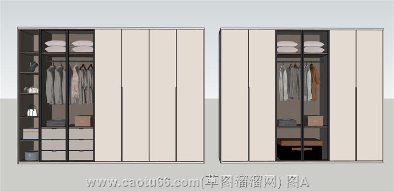 现代衣柜家具SU模型
