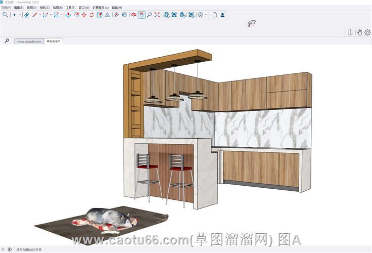 爱尔兰厨房橱柜SU模型