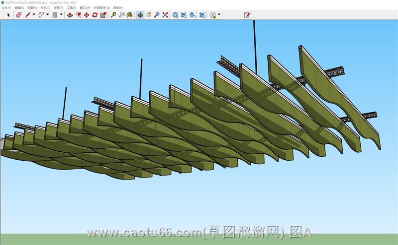 装饰格栅吊顶SU模型