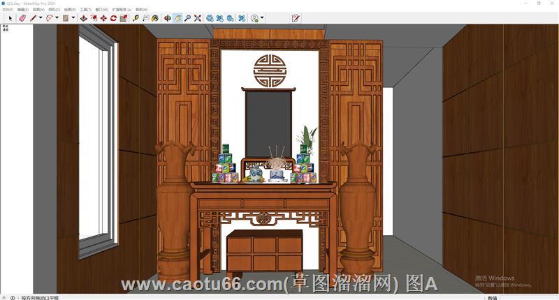 中式供桌神台SU模型