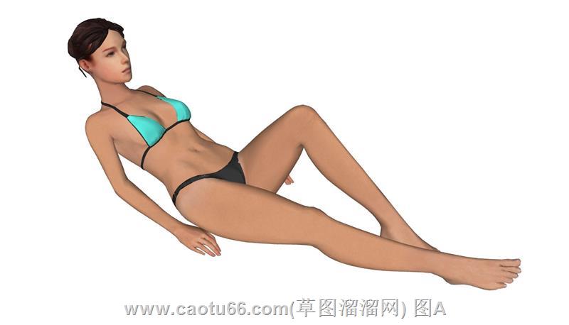 沙滩比基尼女人SU模型