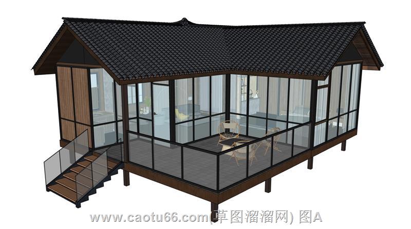 民宿酒店建筑SU模型
