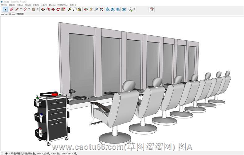 理发店理发椅发廊SU模型