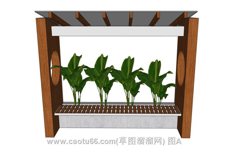 廊架座椅SU模型