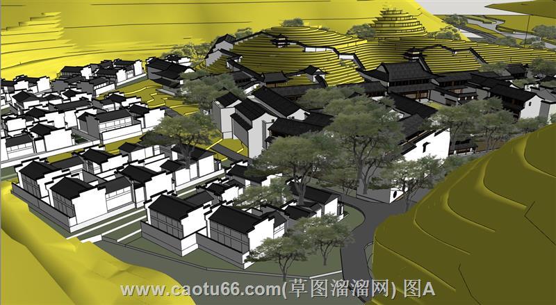 徽派度假村SU模型