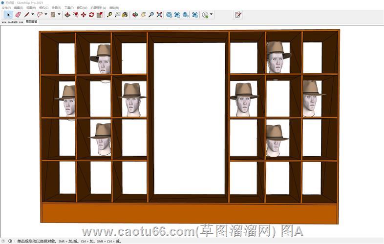 帽子模特展柜SU模型