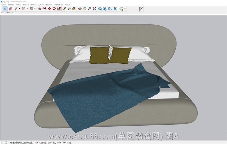 突尼斯床铺双人床SU模型