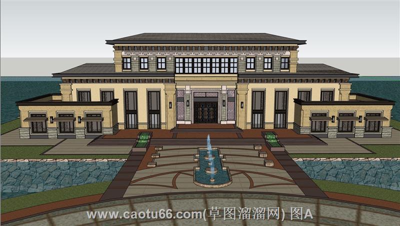 古典会所建筑SU模型