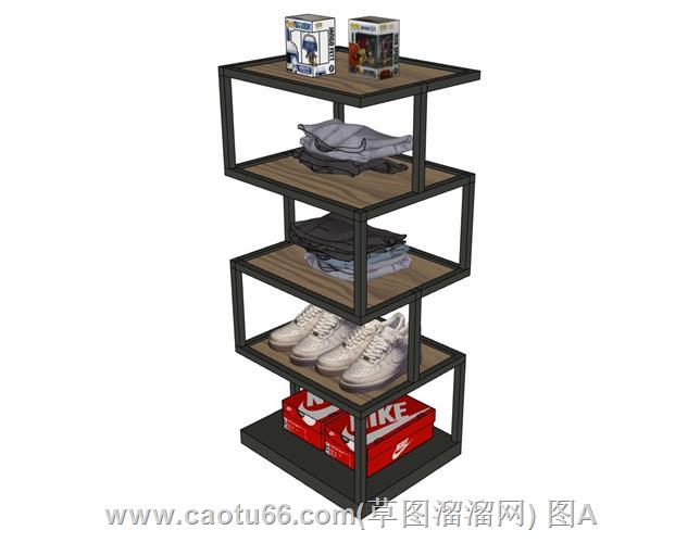 工业风鞋架SU模型