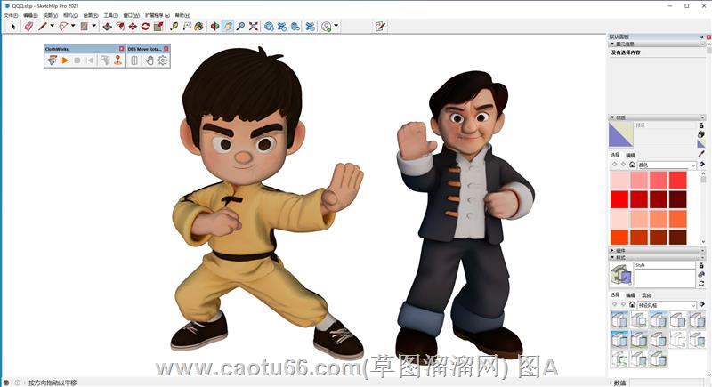 李大龙格斗人物SU模型