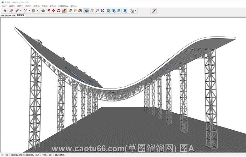 truss桁架的廊架su模型