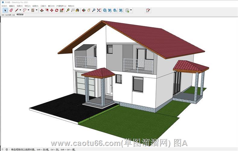 卡塔尔坡屋顶建筑SU模型