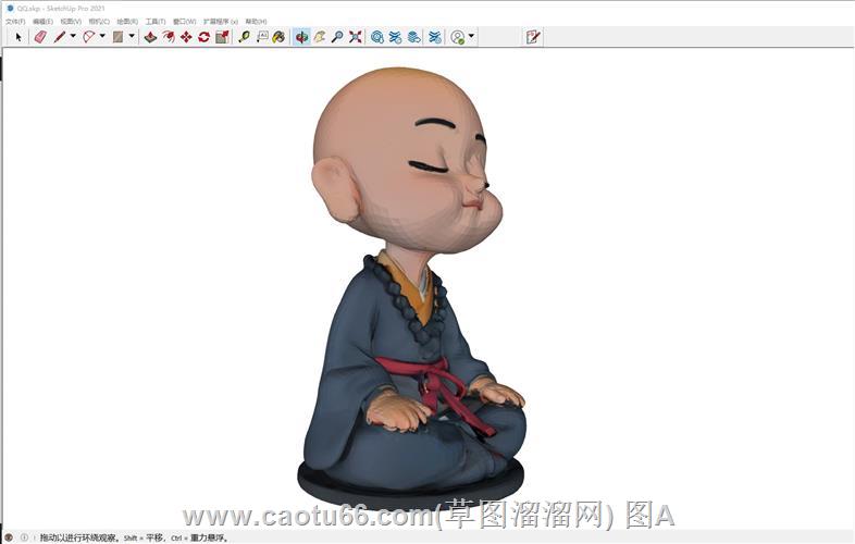 小和尚打坐人物SU模型