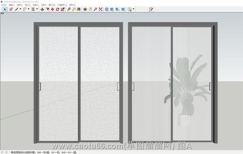 长虹玻璃门推拉门SU模型