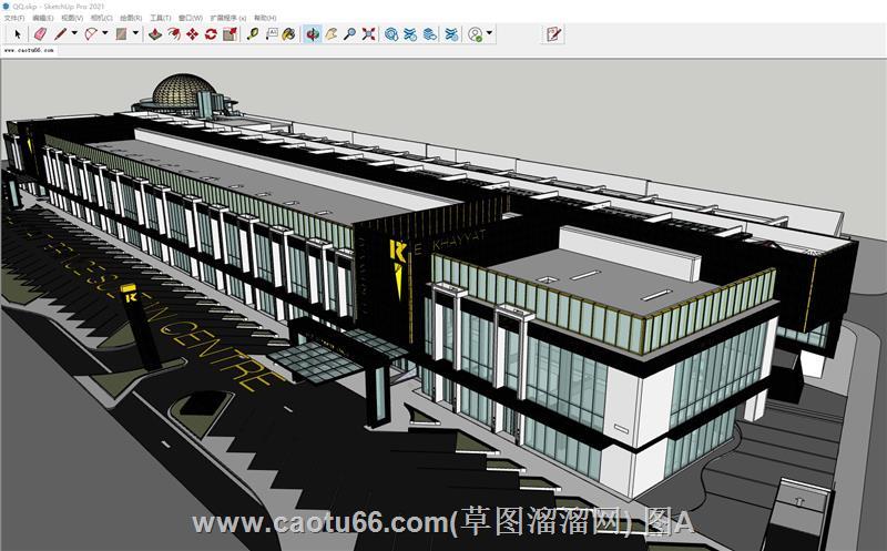 多巴哥商业玻璃建筑SU模型