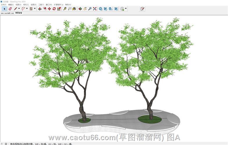 双树池座椅SU模型