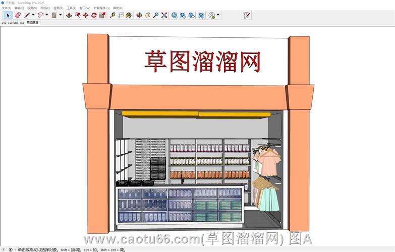 小商店店铺店门SU模型