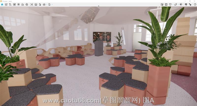 图书室图书馆书吧SU模型