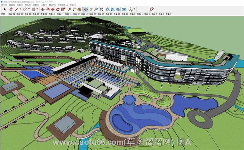 山地酒店建筑SU模型