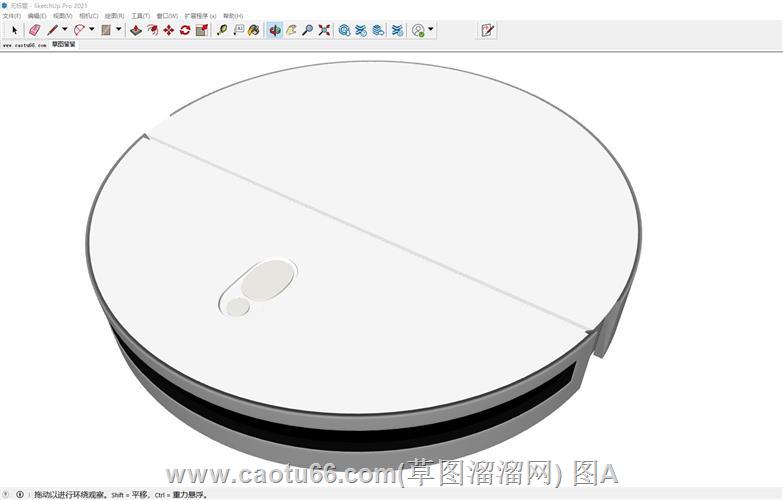 圆形扫地机器人SU模型