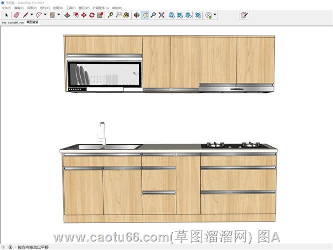 西方厨房橱柜SU模型