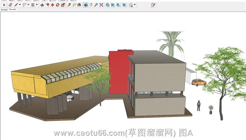韩国集装箱建筑SU模型