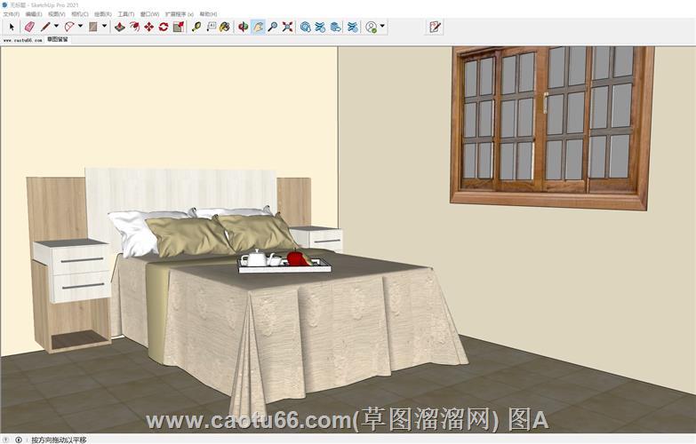 赞比亚床铺SU模型